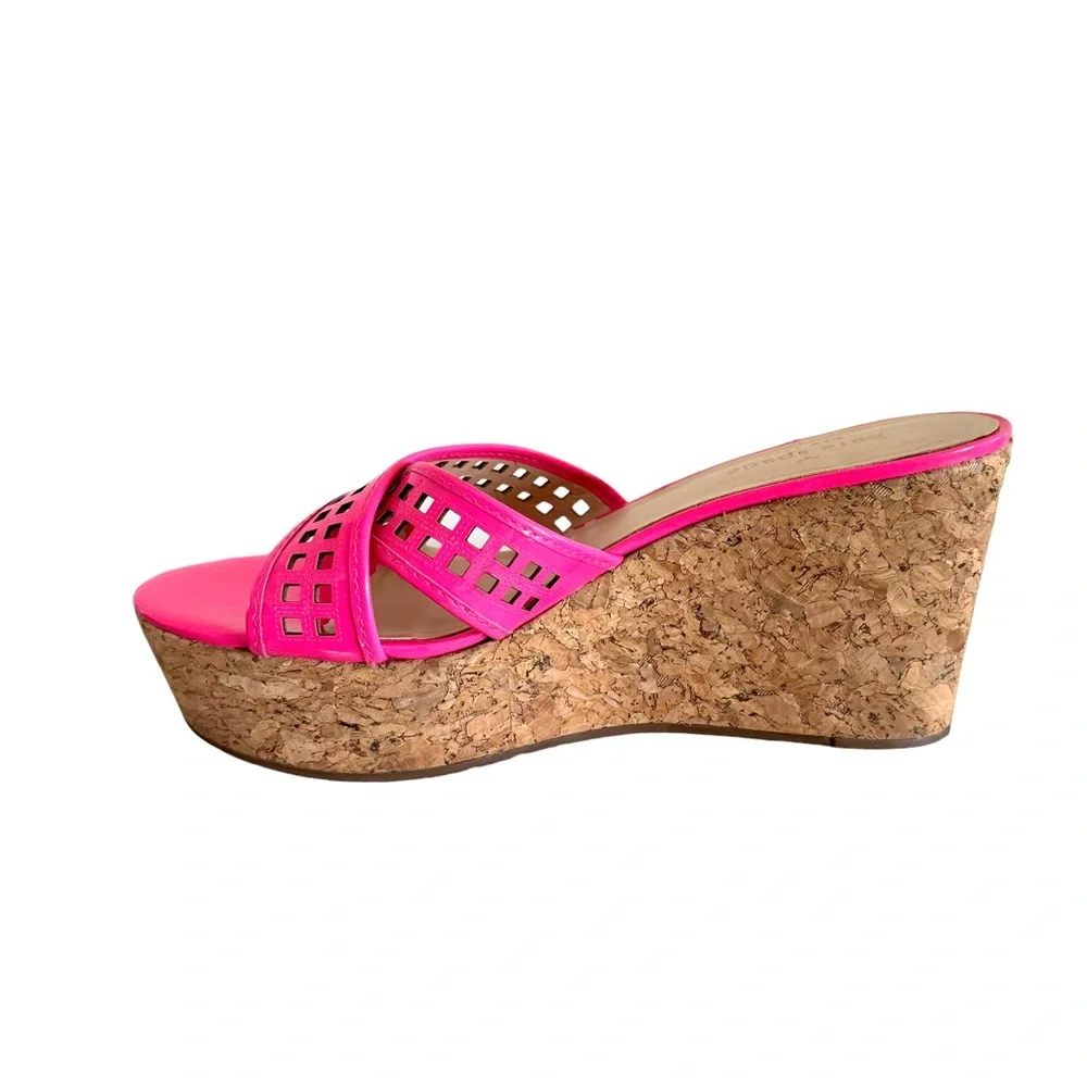 Kate Spade Patent Sandals Pink Wedges